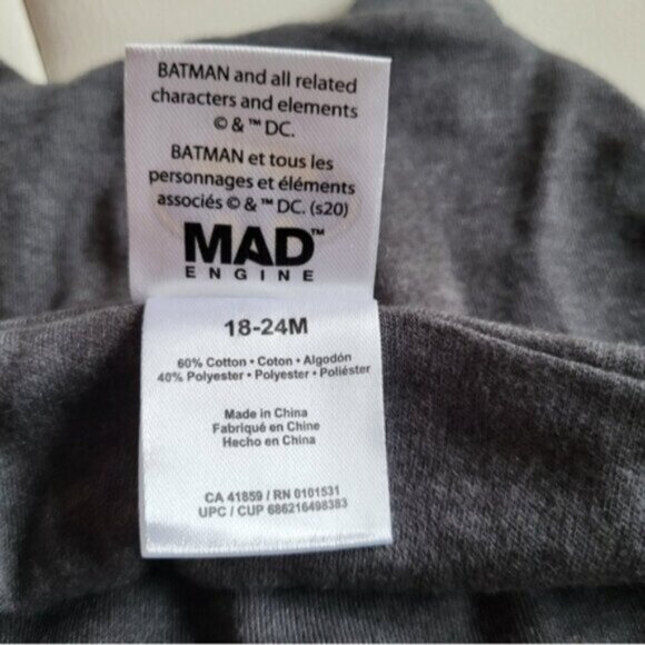 Batman Infants Hat 18/24 months Grey - Picture 3 of 5